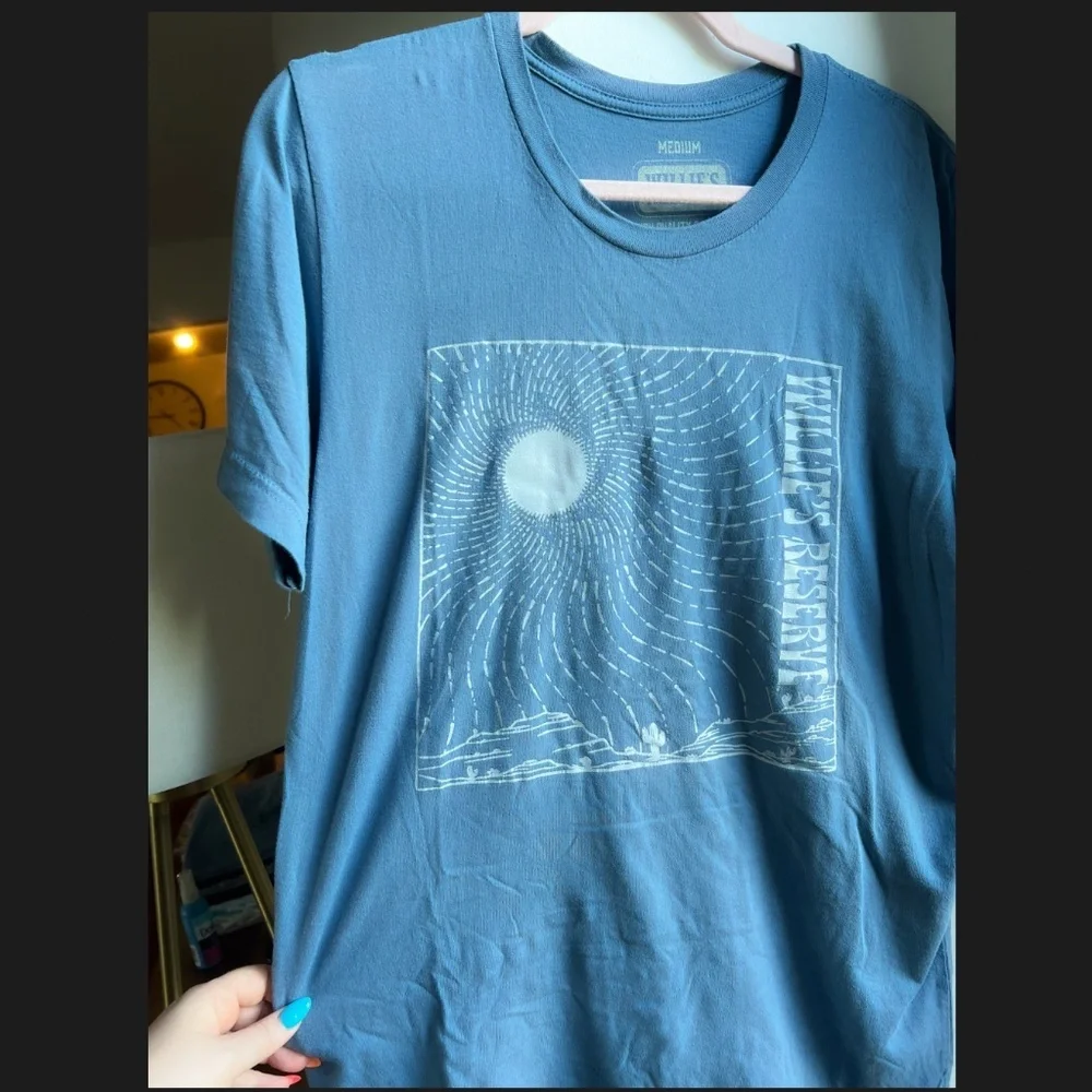 Willie‎ Nelson Concert Wavy Ray Blue T-Shirt
